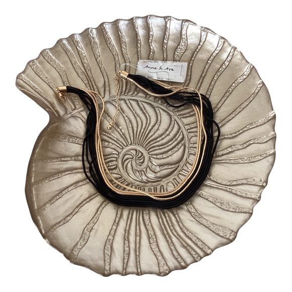 Anna & Ava Multi Layered Black And Gold Round Snake Chain Necklace - Picture 10 of 11